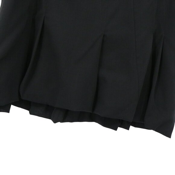 NWT Akris Punto Black Pleated Bubble Hem Wool Skirt 10 - Picture 2 of 6
